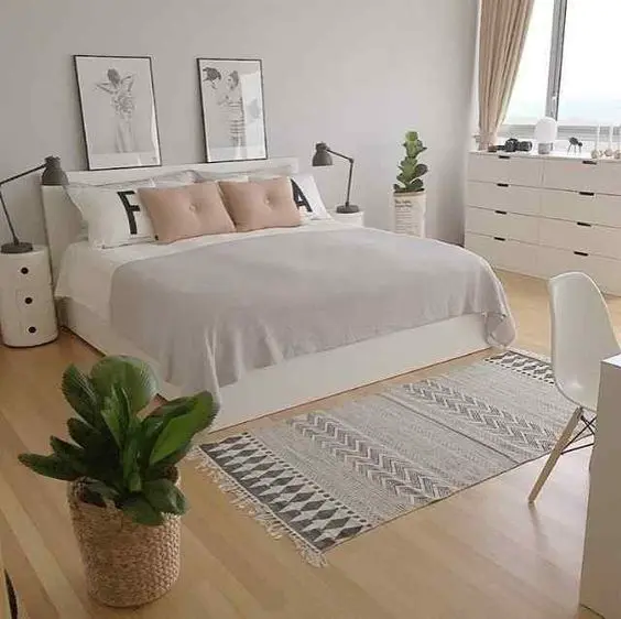 Estilo Escandinavo - quarto de casal claro